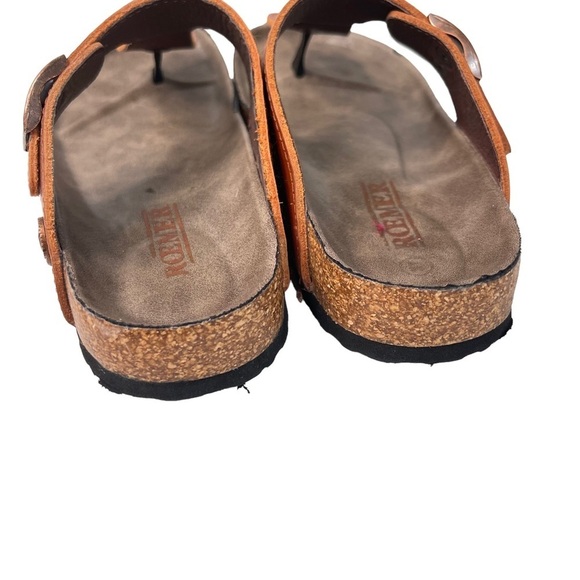 Romika Roemer Womens Brown Rust Leather Slide On Thong Sandals Size 6 Euro 37 - Picture 9 of 13